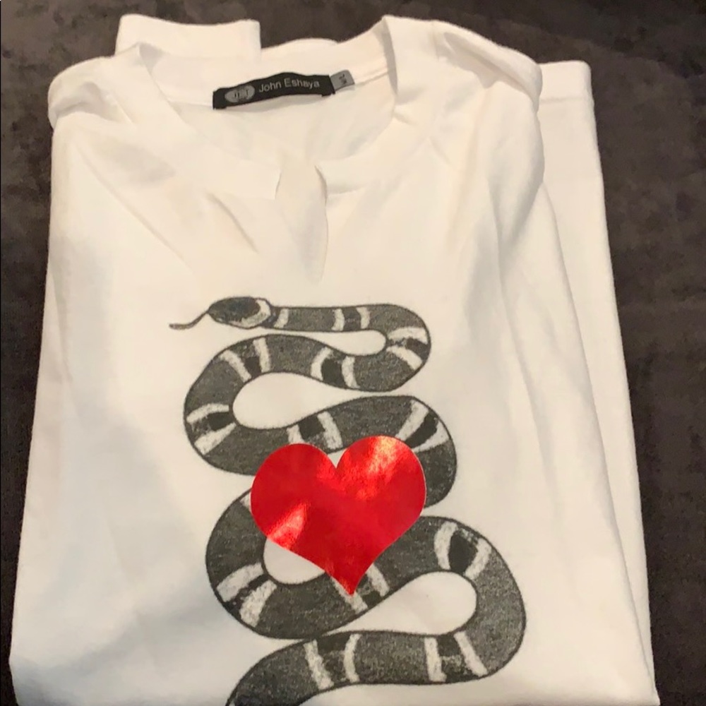 JET John Eshaya boyfriend printed Tee M/L NEW